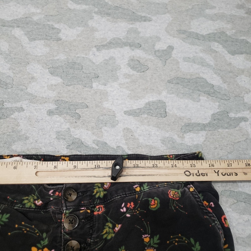 Pilcro And The Letter Press Pants Womens 31 Black Corduroy Floral Wide Leg - Picture 3 of 10